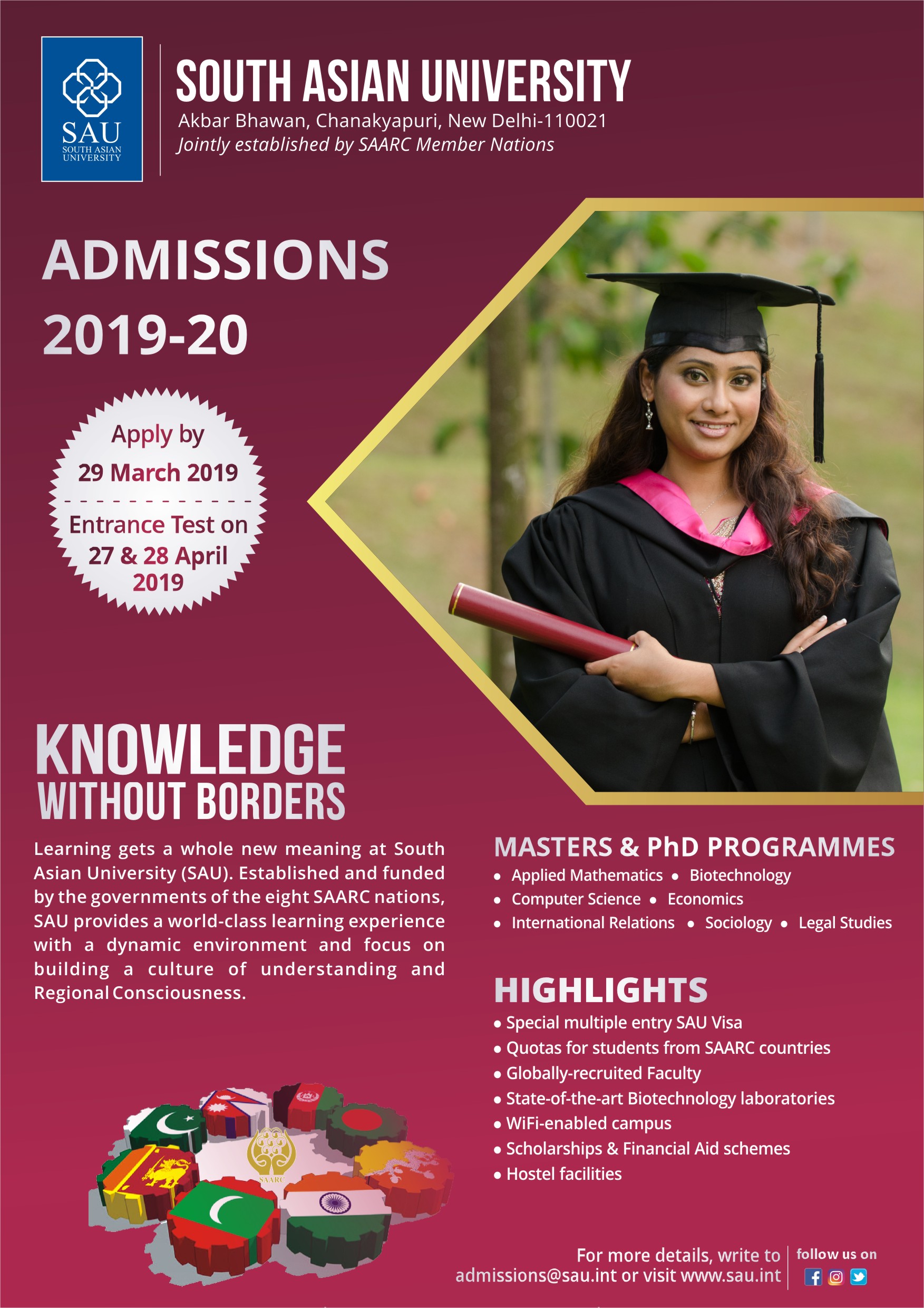 SAU Admission Poster